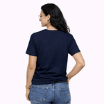 Kit 3 Camisetas Básicas Feminina Azul Marinho