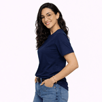 Kit 3 Camisetas Básicas Feminina Azul Marinho