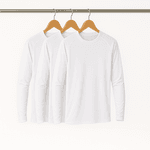 Kit 3 Camisetas Manga Longa Básica Masculina Branca