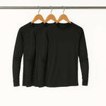 Kit 3 Camisetas Manga Longa Básica Masculina Preto