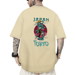 Camiseta Oversized Masculina Dragao Verde Japao Nude