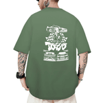 Camiseta Oversized Masculina Tokyo Drift Verde Militar
