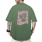 Camiseta Oversized Masculina Time is Money Verde Militar