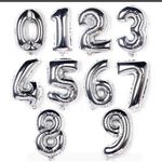 BALAO METALIZADO NUMEROS PRATA 80CM FESTCENTER