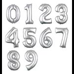 BALAO METALIZADO PRATA 40CM NUMEROS