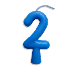 VELA ANIVERSARIO TUBULAR CANDY AZUL N.2 JUNCO