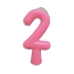 VELA ANIVERSARIO TUBULAR CANDY ROSA N.2 JUNCO