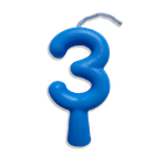 VELA ANIVERSARIO TUBULAR CANDY AZUL N.3 JUNCO