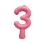 VELA ANIVERSARIO TUBULAR CANDY ROSA N.3 JUNCO