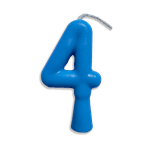 VELA ANIVERSARIO TUBULAR CANDY AZUL N.4 JUNCO