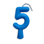 VELA ANIVERSARIO TUBULAR CANDY AZUL N.5 JUNCO