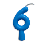 VELA ANIVERSARIO TUBULAR CANDY AZUL N.6 JUNCO