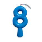 VELA ANIVERSARIO TUBULAR CANDY AZUL N.8 JUNCO