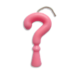 VELA DE ANIVERSÁRIO TUBULAR CANDY ROSA INTERROGACAO JUNCO