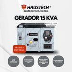 Gerador de Energia Haustech Diesel 15KVA Cabinado Silenciado Trifásico 127/220V 1105F Com ATS