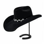 Chapéu Feminino Aba 10 Rainha do Rodeio Preto com Bandinha em Coroa - EDIÇÃO LIMITADA