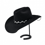 Chapéu Feminino Aba 10 Rainha do Rodeio Preto com Bandinha em Coroa - EDIÇÃO LIMITADA