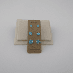Trio Zircônia Quadrada Azul Piscina Garras 3,4,5mm 