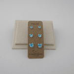 Trio Zircônia Coração Azul Piscina Garras 3,4,5mm 