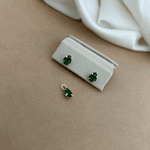 CONJUNTO BRINCO E PINGENTE GOTA ZIRCÔNIA ESMERALDA