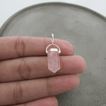 Pingente Pedra Natural Quartzo Rosa Base AlÇa Argola