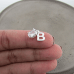 PINGENTE ZIRCÔNIA CRISTAL OVAL GALERIA E LETRA "B" LISA