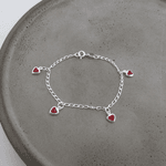 Pulseira Infantil Zircônia Coração Rubi 