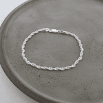 PULSEIRA DUPLA TORCIDA PIPOCA\ BOLINHAS DIAMANTADAS 18,5CM