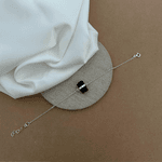 PULSEIRA PEDRA NATURAL BRUTA TURMALINA NEGRA CORRENTE ELOS COM EXTENSOR