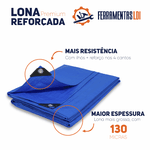 Lona Capa Caminhão Proteção Uva 3x2 Azul Barraca Camping Ldi