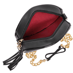 Bolsa Feminina Preto Pequena Redonda Elegante Alça Transversal Santucci