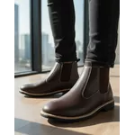 Botina Masculina Chelsea Couro Marrom Confort Reforçada Granado