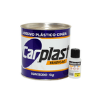Adesivo Plastico Cinza 1kg + Catalisador Carplast - MAXI RUBBER