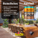 Verniz Acetinado Natural Base Água 3,6 Litros - DECK - PROTEÇÃO MÁXIMA - SUVINIL 