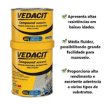 Kit Adesivo Estrutural Compound 1KG Parte A + B - VEDACIT