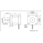 Motor de Passo NEMA 17 - KS42STH40-1204A 4,2KGF.CM + Cabo 1 Metro