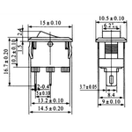 Chave Gangorra mini KCD11-101 Preta 2T 3A 250V (Mini L/D)