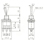 Mini Chave Alavanca SMTS102 2 Posições