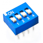 Dip Switch 4 Vias Azul 180 Graus