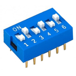 Dip Switch 6 Vias Azul 180 Graus