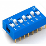 Dip Switch 7 Vias Azul 180 Graus