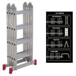 ESCADA ARTICULADA 13 EM 1 ALUMINIO 4X4 DEGRAUS BOTAFOGO ESC0293