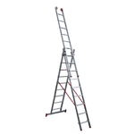 ESCADA EXTENSIVA TRIPLA ALUMINIO 9X3 DEGRAUS BOTAFOGO ESC0709