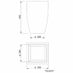 VASO JARDIM MODERNO QUAD. 30CM COR CIMENTO-JAPI