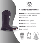 Bota Masculina Texana Boi Vazado