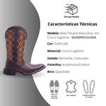 Bota Masculina Texana Quadriculada