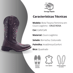 Bota Feminina Texana Cruz Rosa