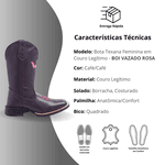 Bota Feminina Texana Boi Vazado