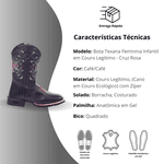 Bota Infantil Texana Cruz Rosa