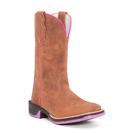 Bota Texana Feminina Premium Lisa Rosa - Solado Jump 100% em Couro Legítimo